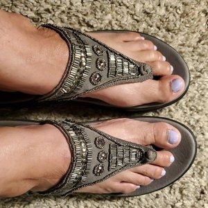 Abeo Womens Size 11 Bio System Gray Beaded Comfy